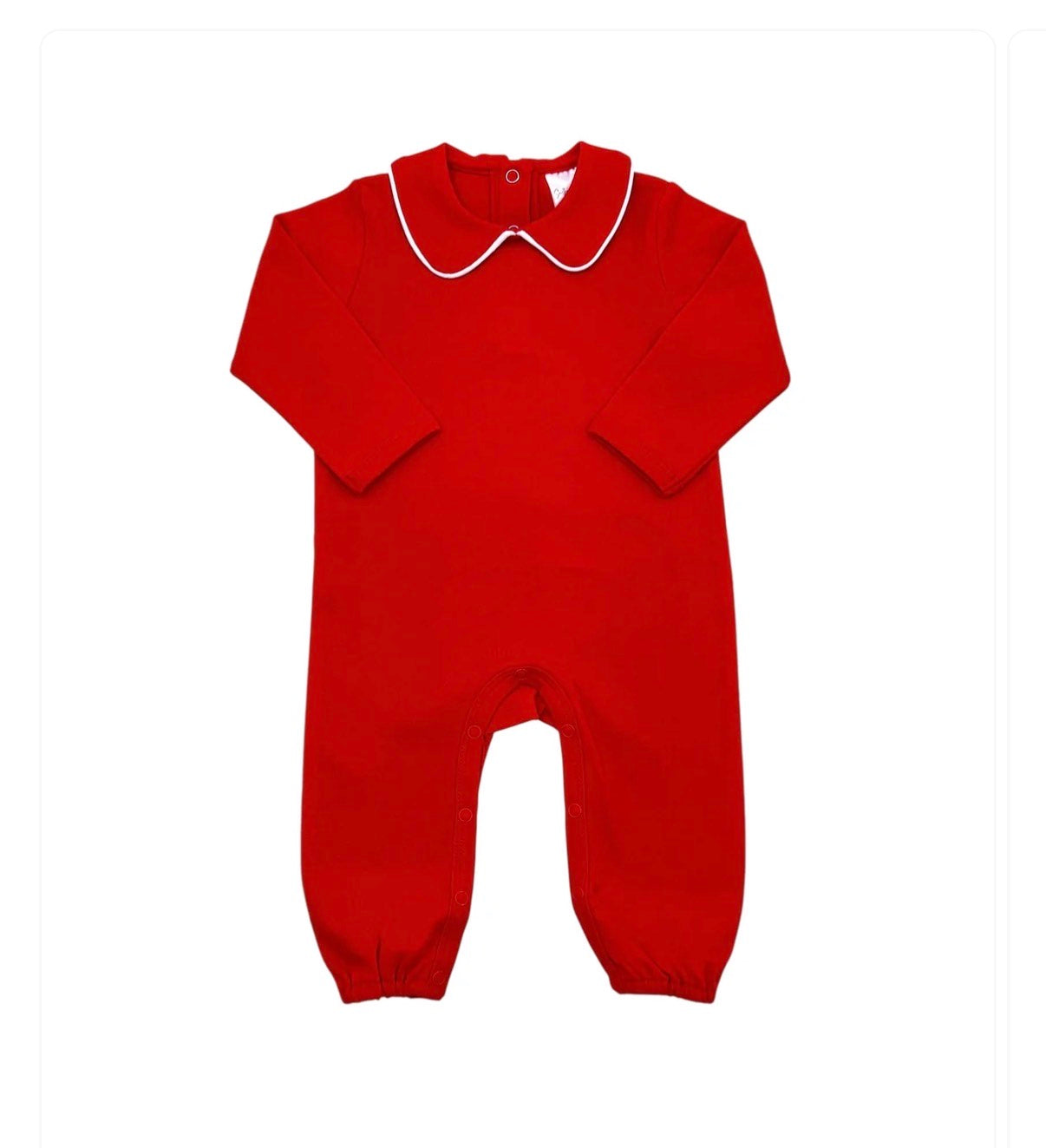 Little Boys Red Peter Pan Collar Romper