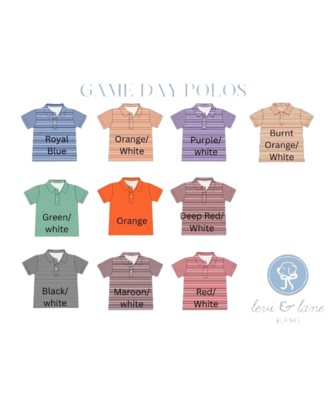 PRE ORDER ETA Late August Game Day Polo