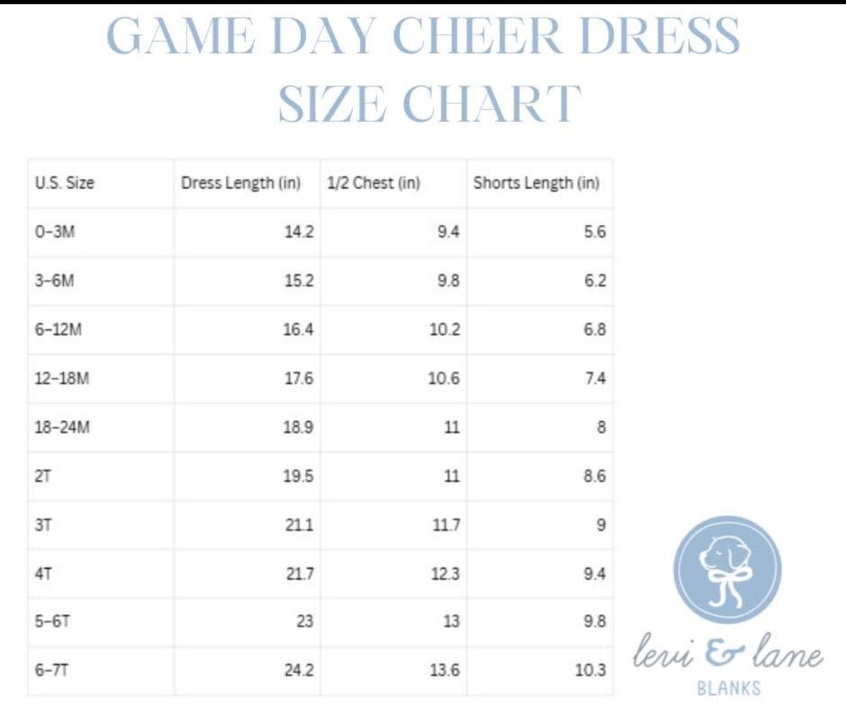 PRE ORDER ETA Late August Game Day Cheer Dress